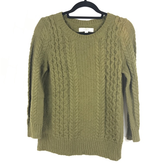olive cable knit sweater